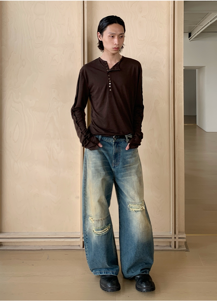 Button-Down Slim-Fit T-Shirt