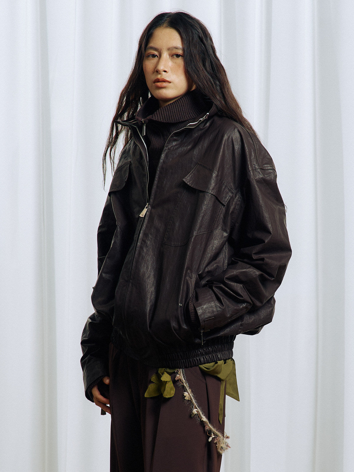 Waxed Leather Coated Jacket