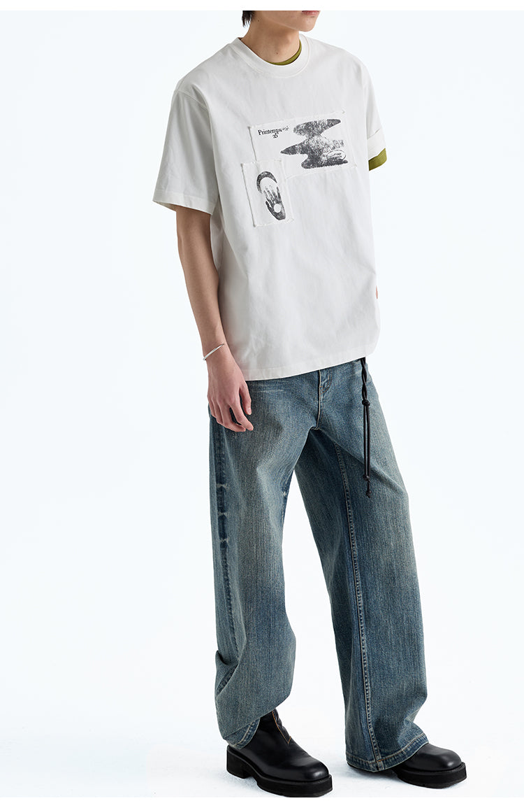 Whisker Straight Denim Pants