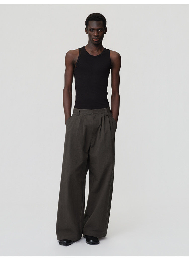 3D Cut A-Line Wide-Leg Pants