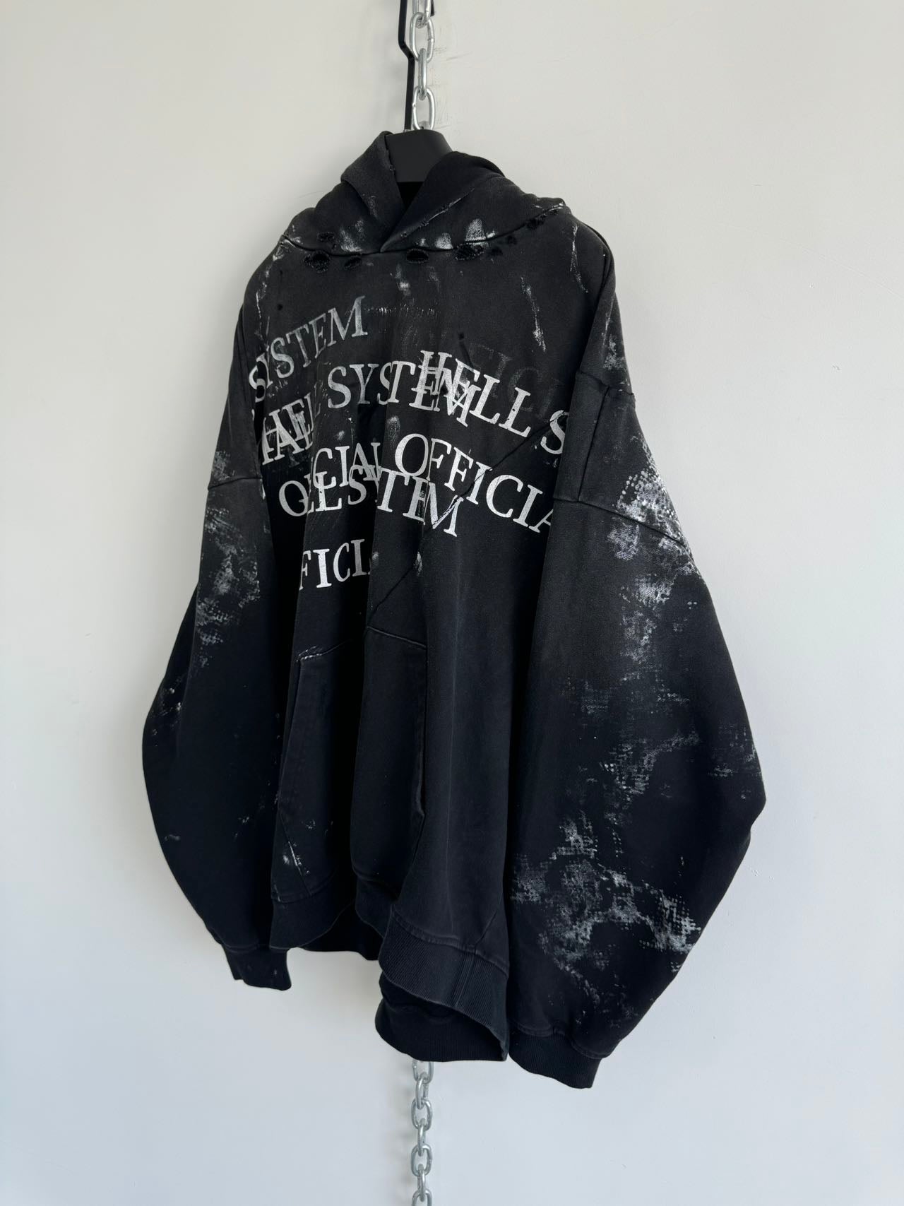 Damaged Whole Cut Hooded Sweatshirt