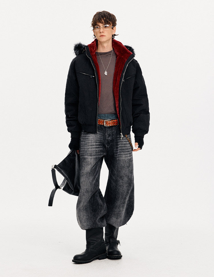 Detachable Hood White Duck Down Jacket