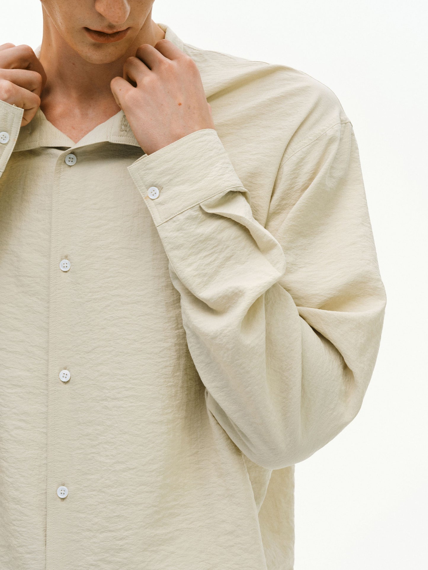 Silk Stand Collar Shirt