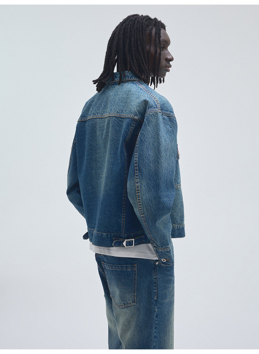 Vintage-Wash Denim Jacket