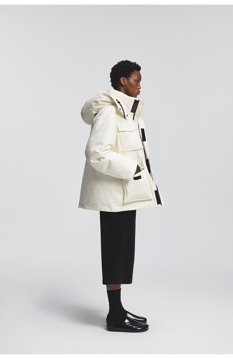 Multi-pocket down jacket