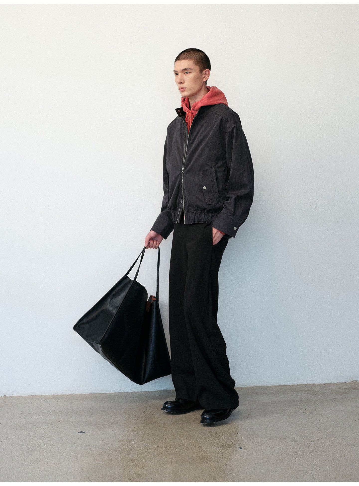 Cotton-Blend Harrington Jacket
