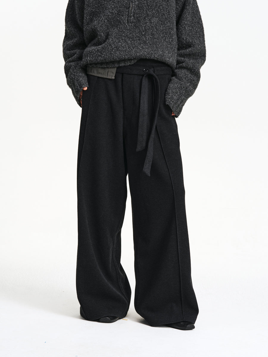Belted Wide-Leg Pants
