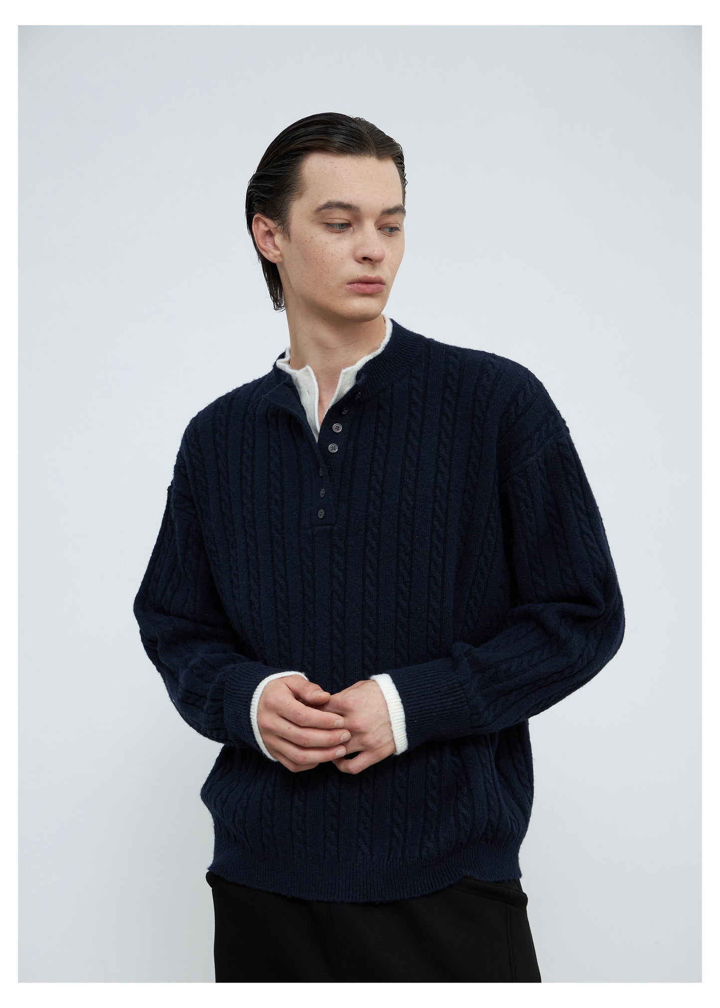 Faux Two-Piece Double-Layer Sweater