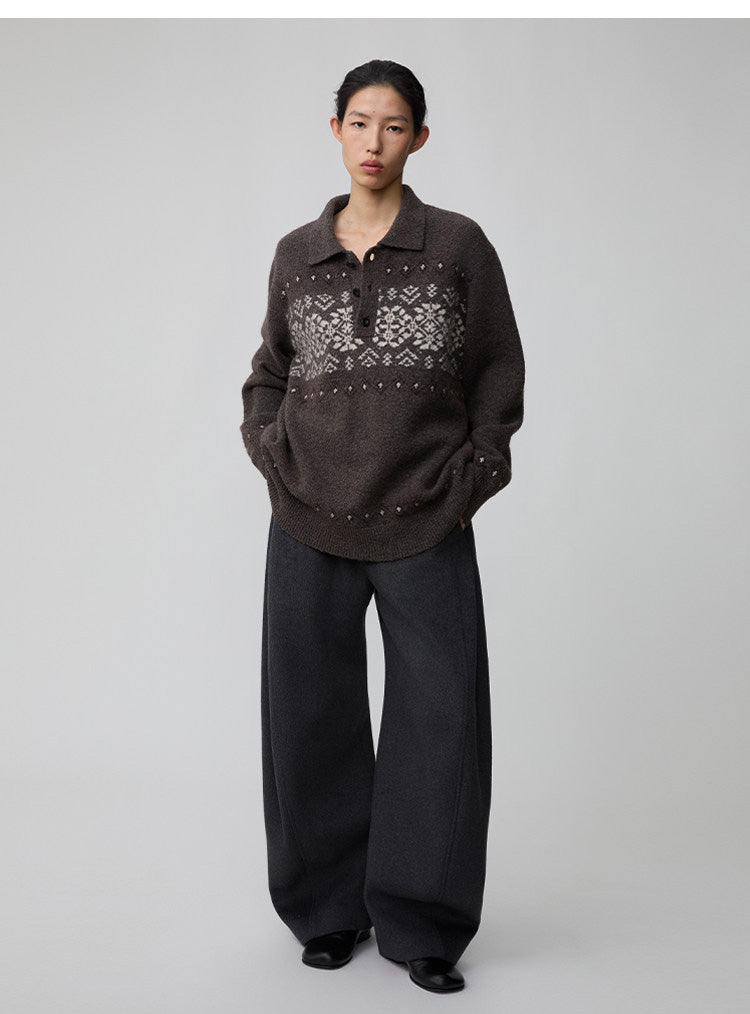 Polo Neck Pullover Sweater