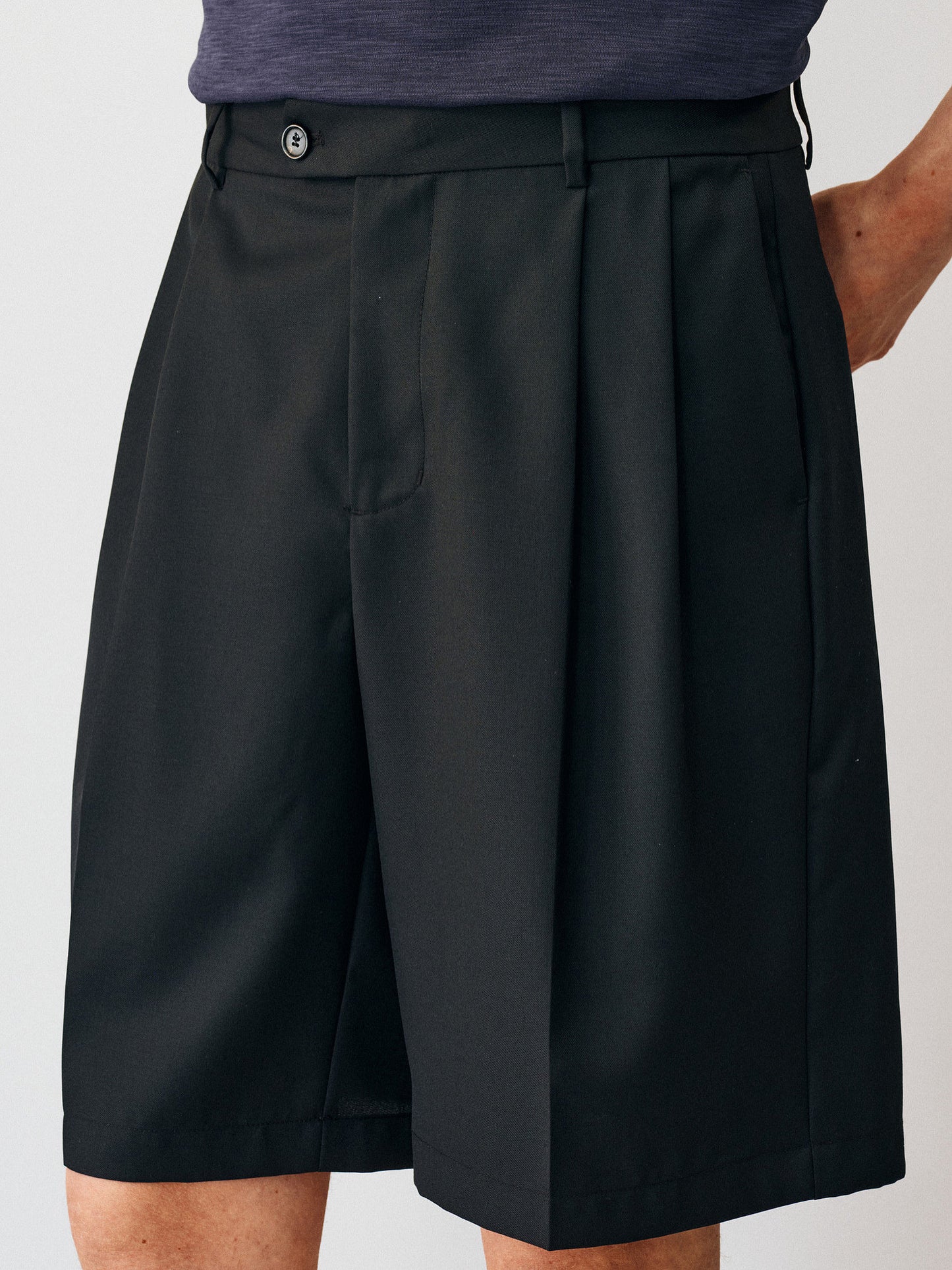 Double-Pleated Shorts