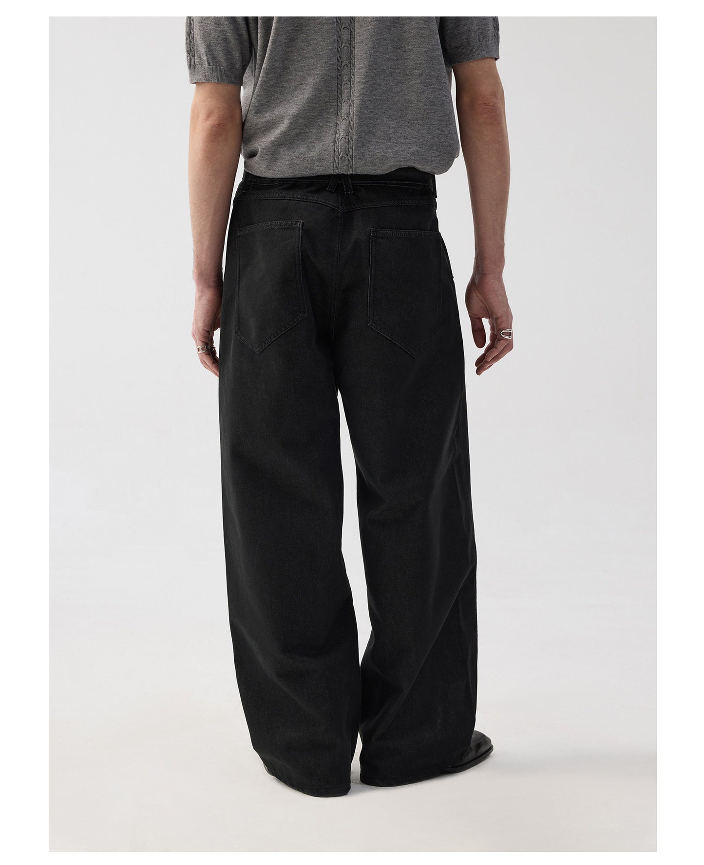 Adjustable Belt Loose Casual Denim Pants