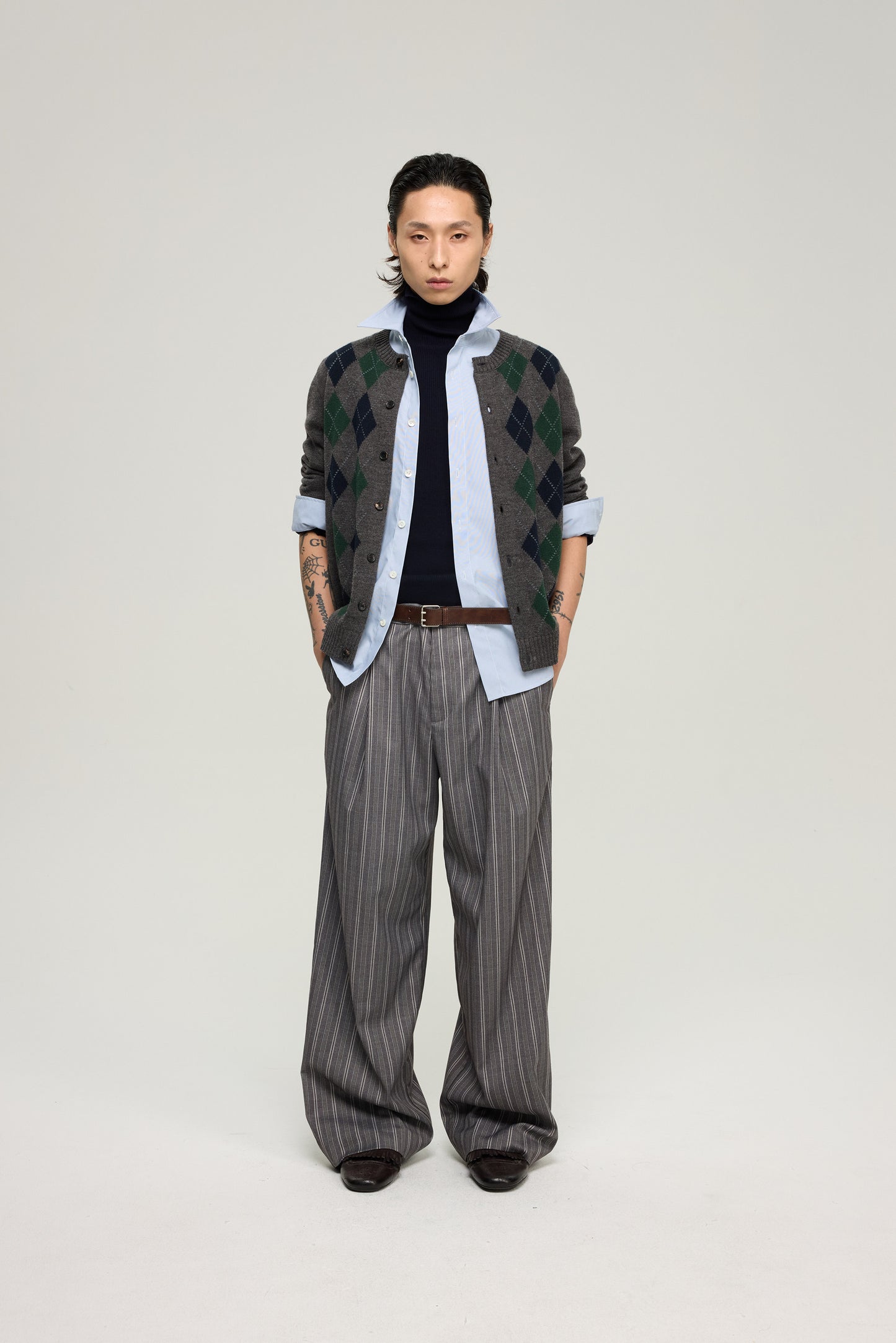 Diamond Jacquard Wool-Blend Cardigan