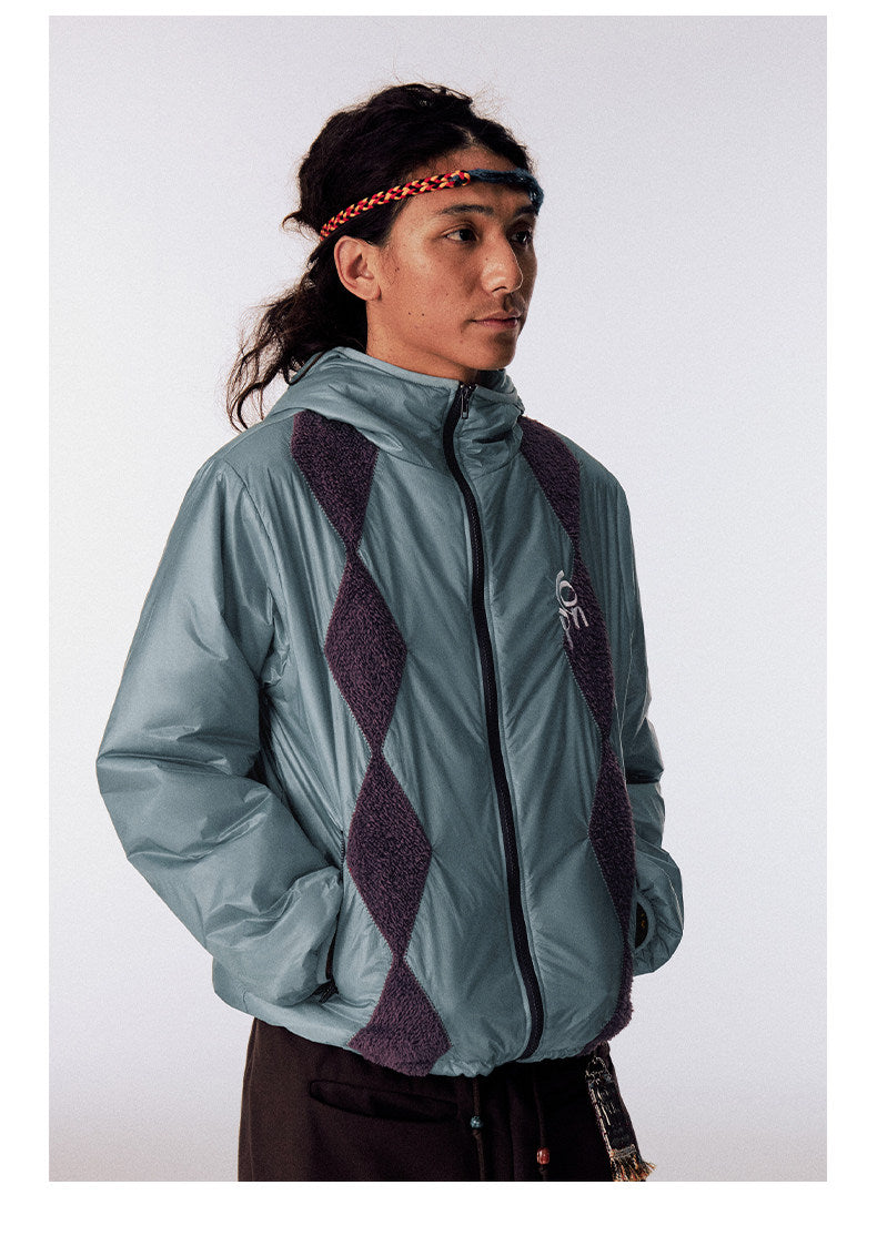 Diamond-Pattern Cotton Padded Jacket