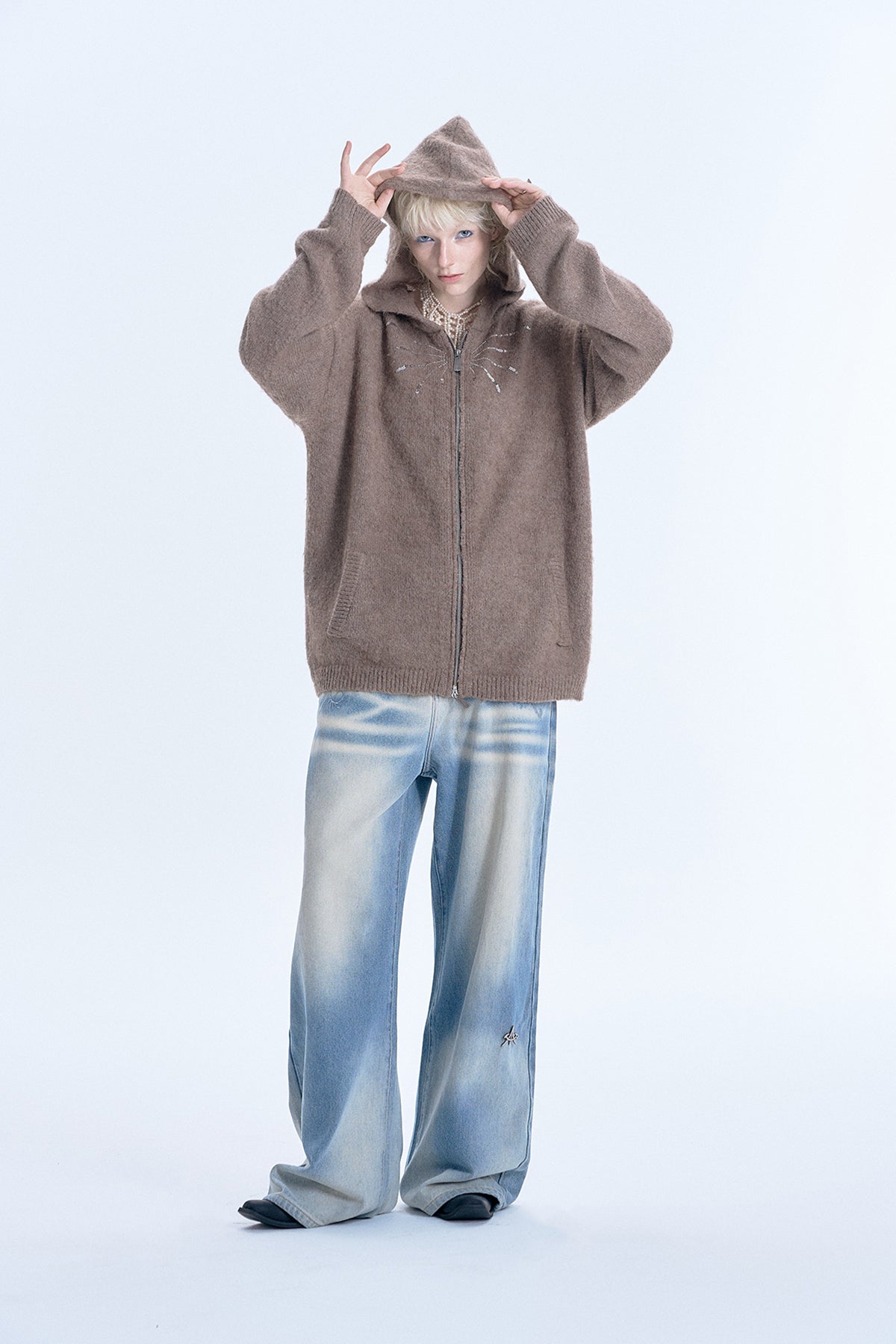 Sequined Hooded Knit