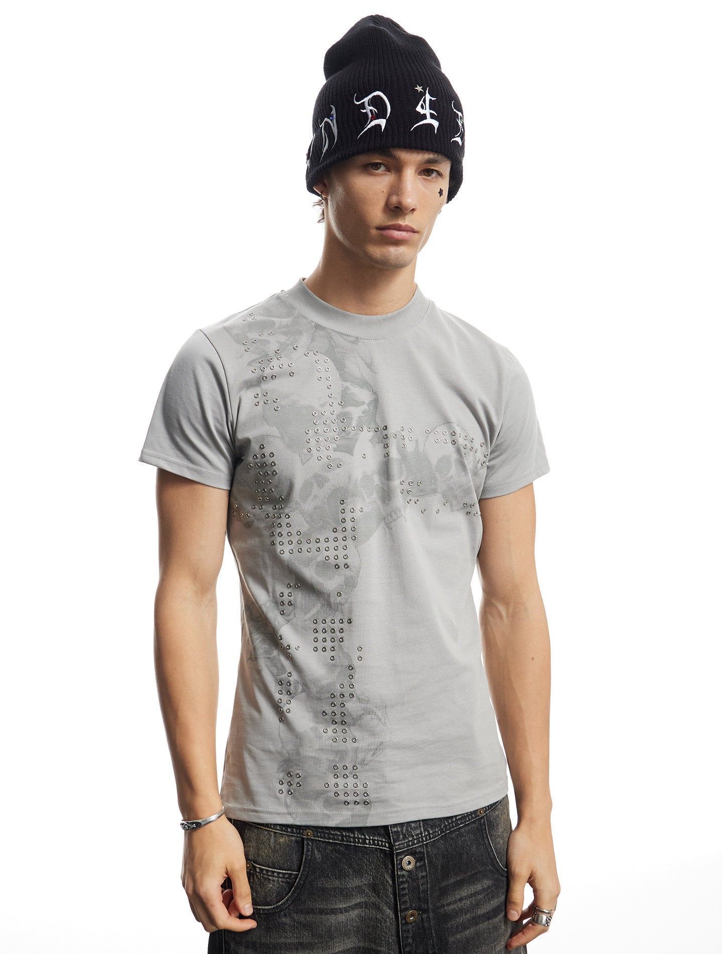 Street Style Slim-Fit Round-Neck T-Shirt