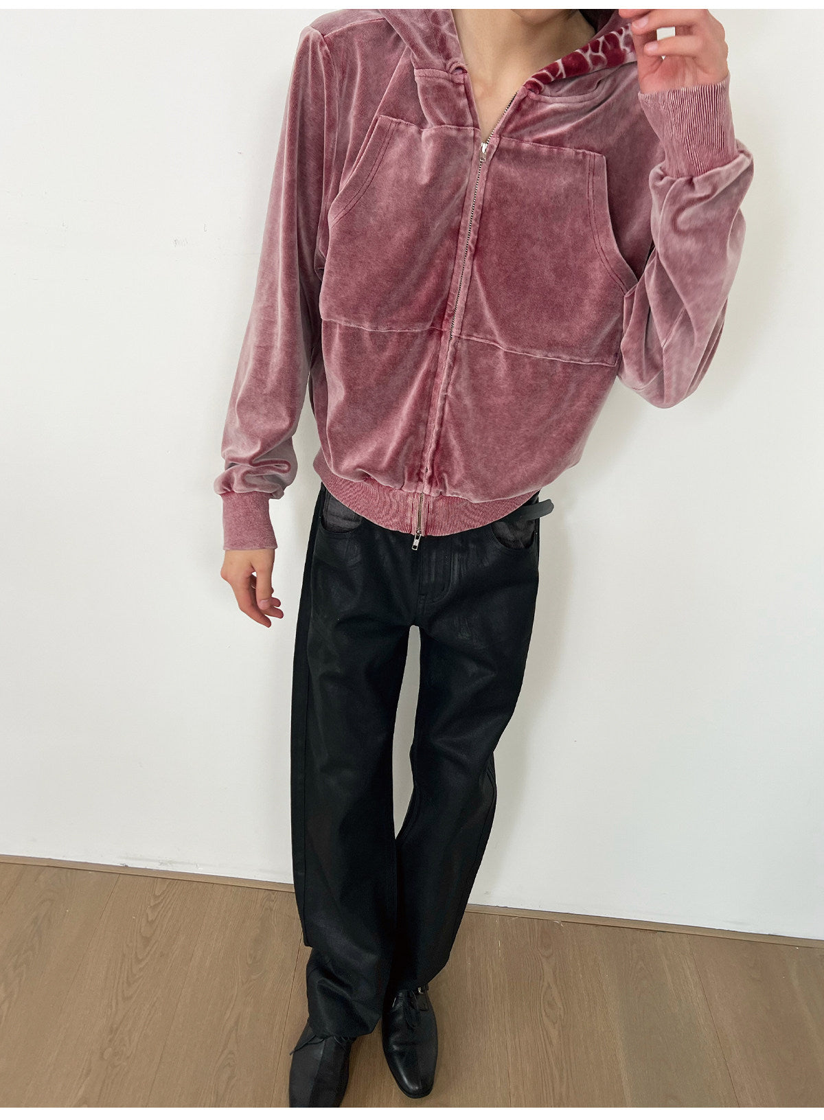 Wax-Dyed Jacket with Velvet Hood