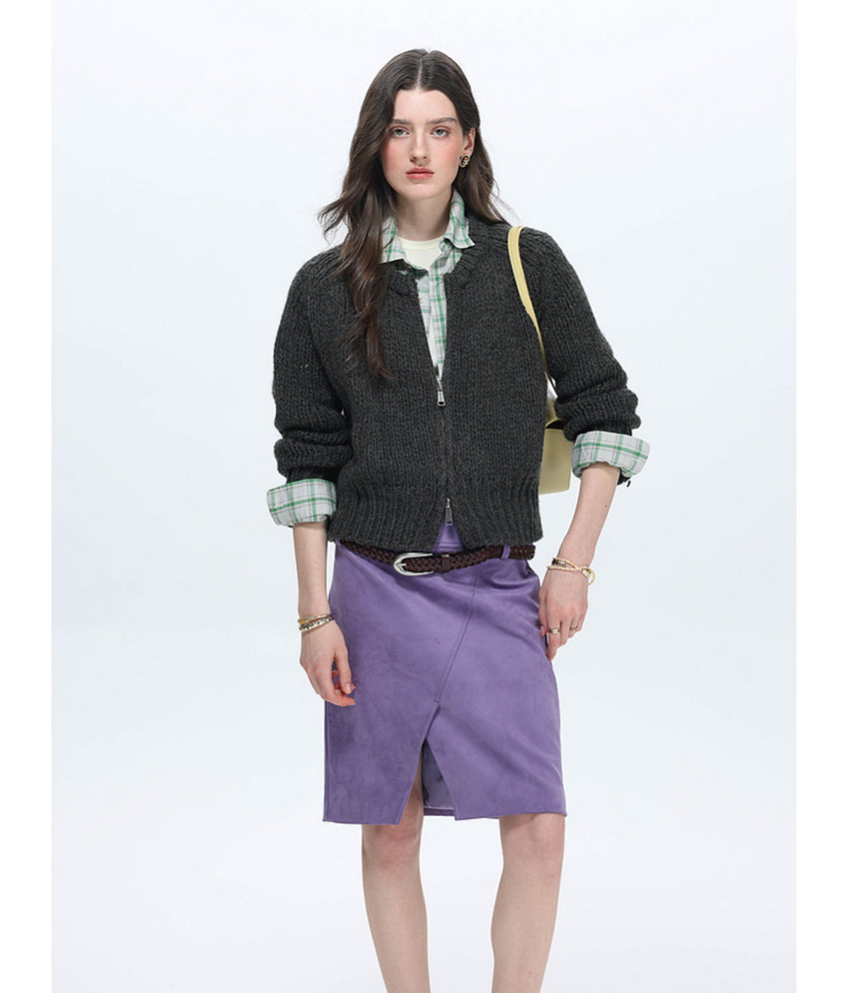 Short-Fit Waist Cardigan