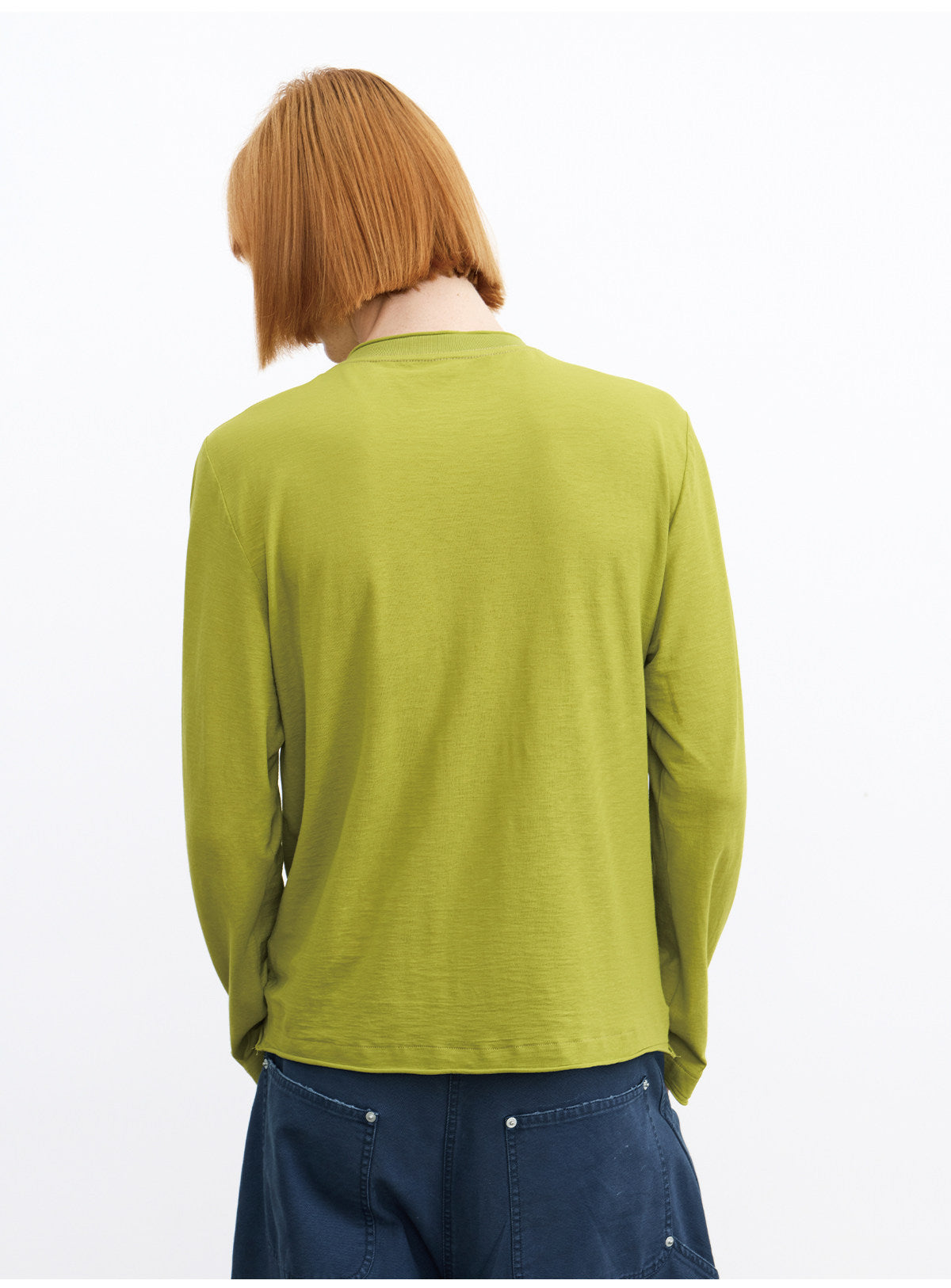 Henry-Collar T-Shirt with Front Pocket Design