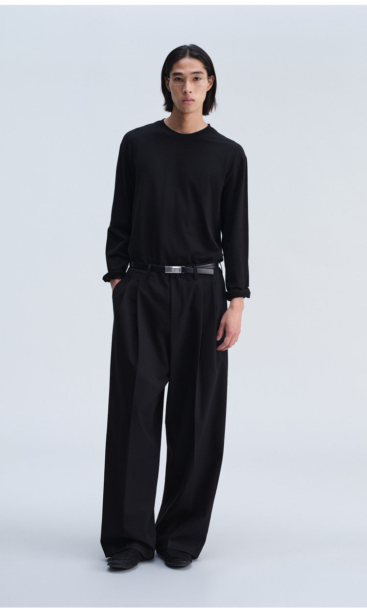 Stretch Knit Crew Neck T-Shirt