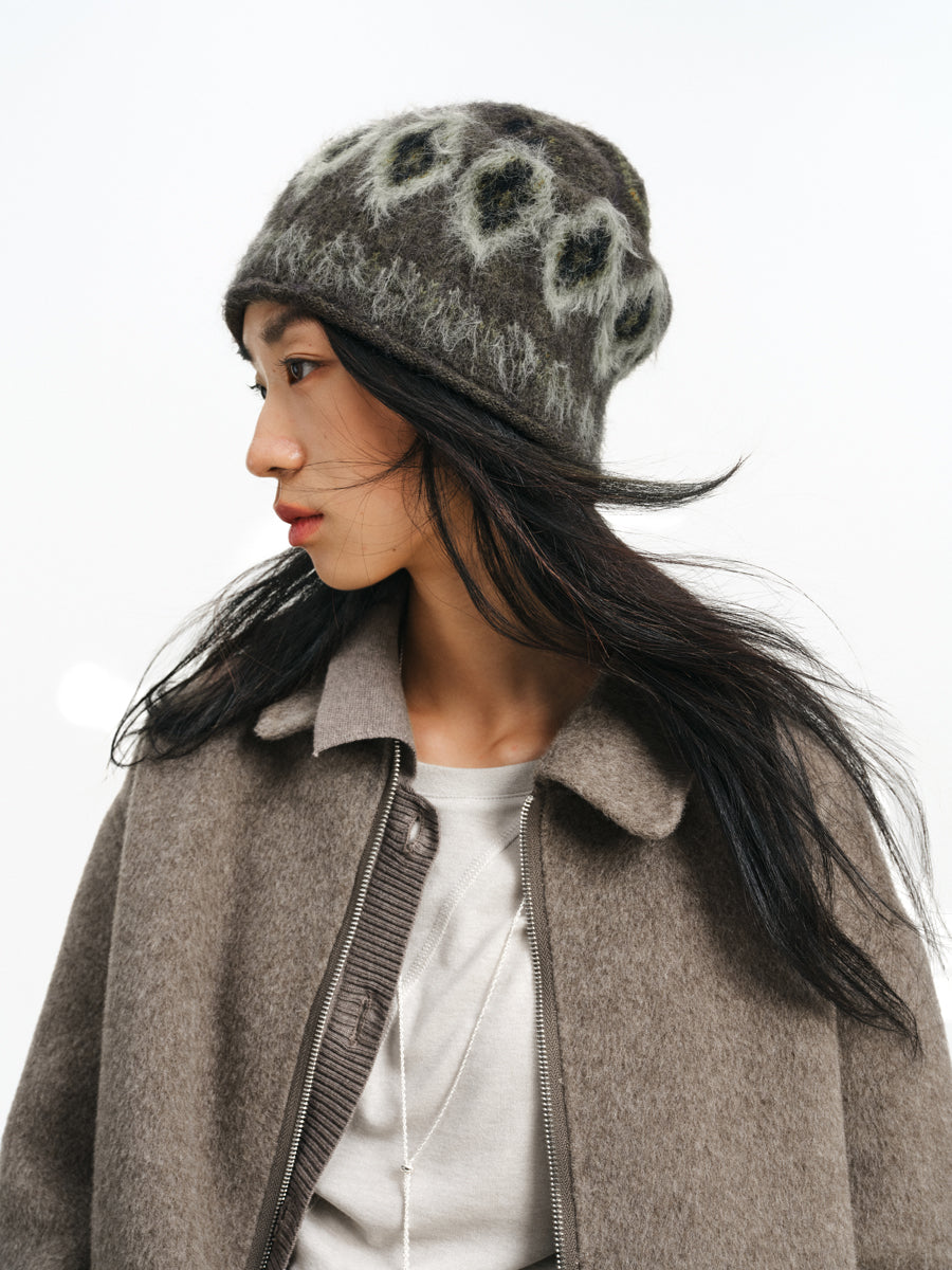 Faux Mink &amp; Sheep Wool Knit Cap
