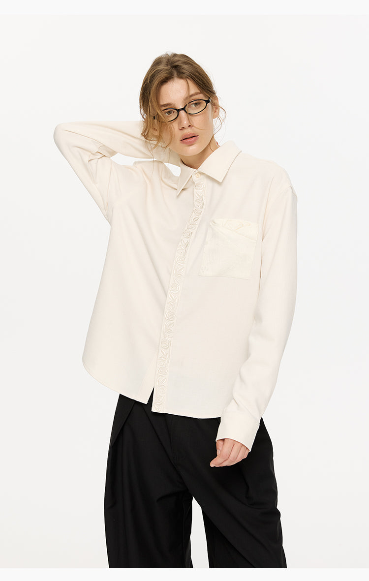 Embroidered Pocket Casual Shirt