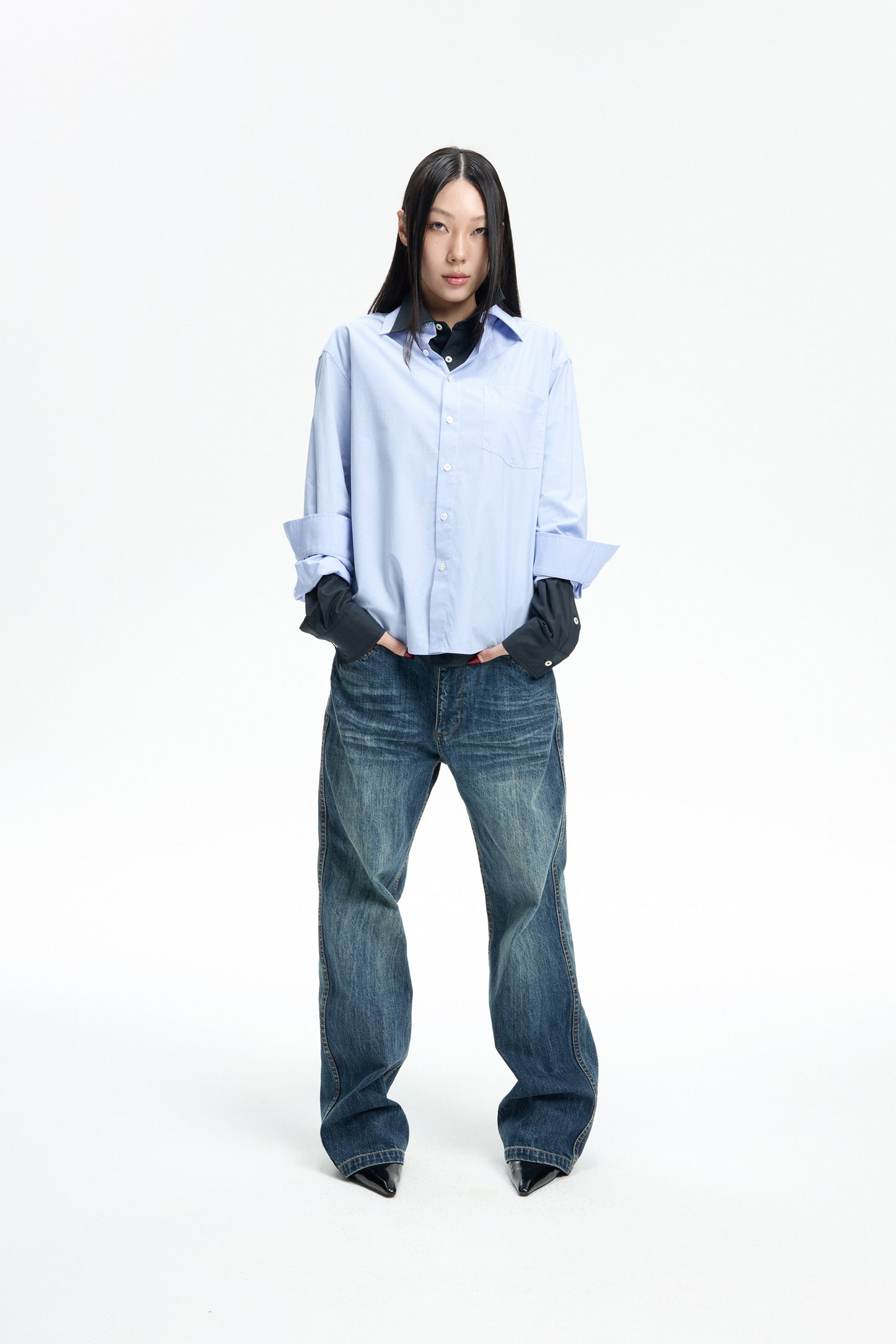 Wash Straight-Leg Jeans