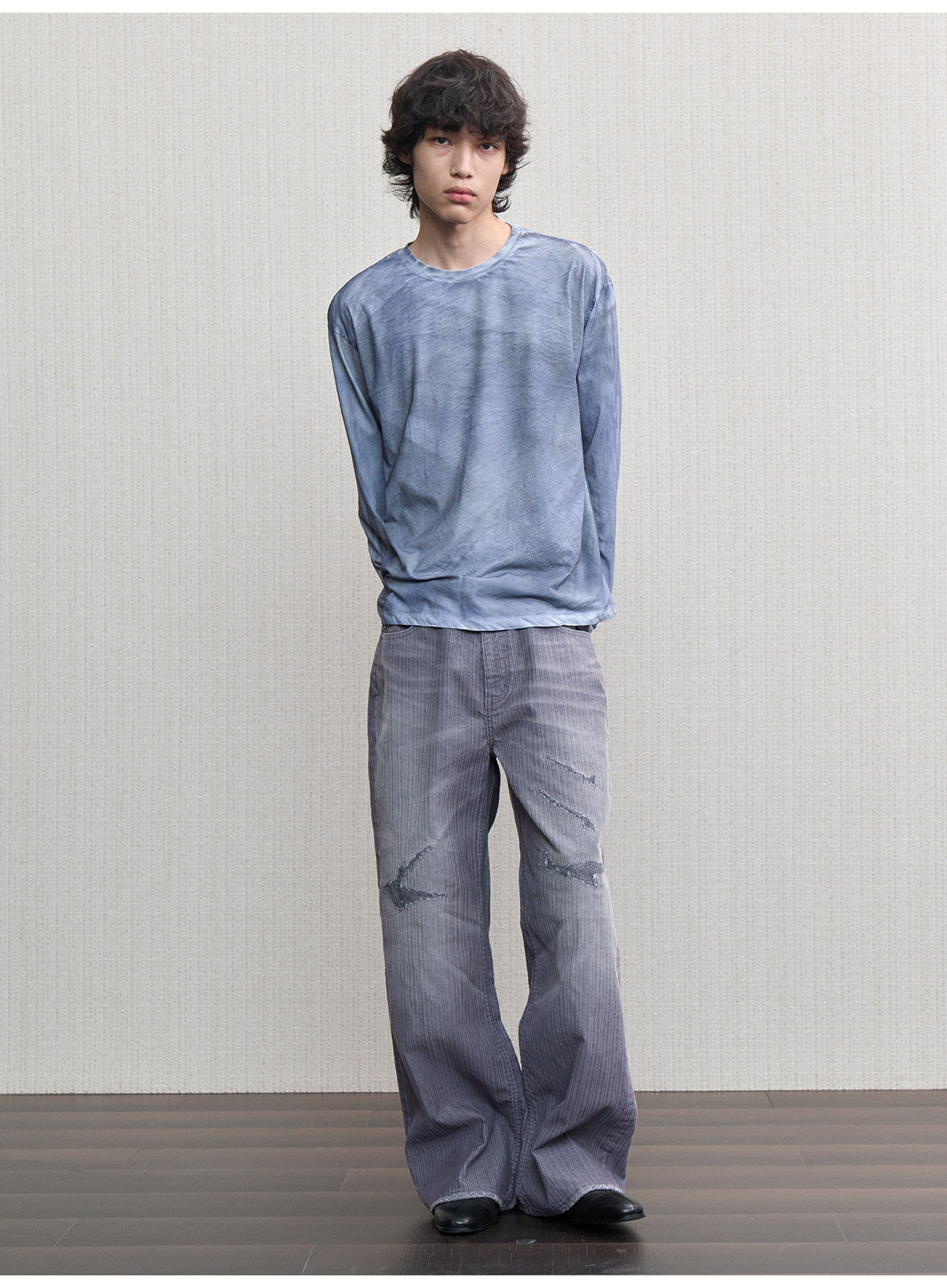 Water-Washed Straight-Leg Jeans