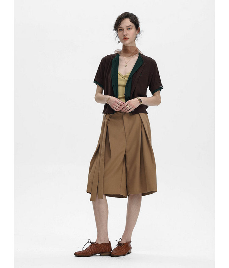 Faux Two-Piece Knit Cardigan