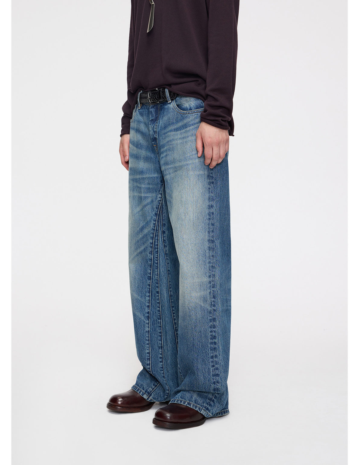 Gradient Cat-Whisker Micro-Trim Jeans