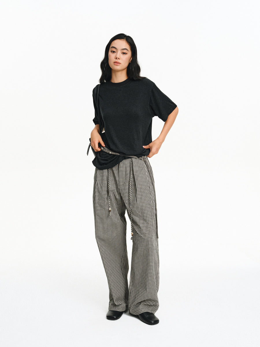 Lazy Check Casual Pants