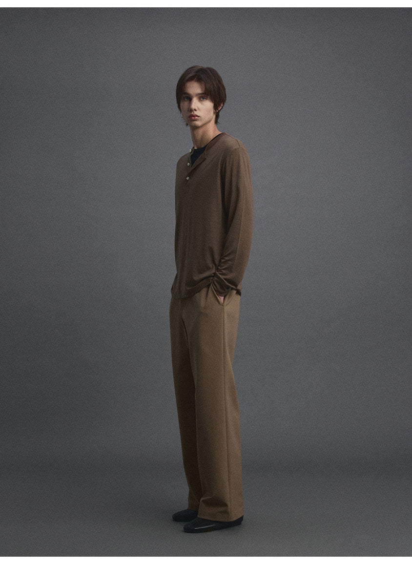 Merino Wool Henley-Neck Standard T-Shirt