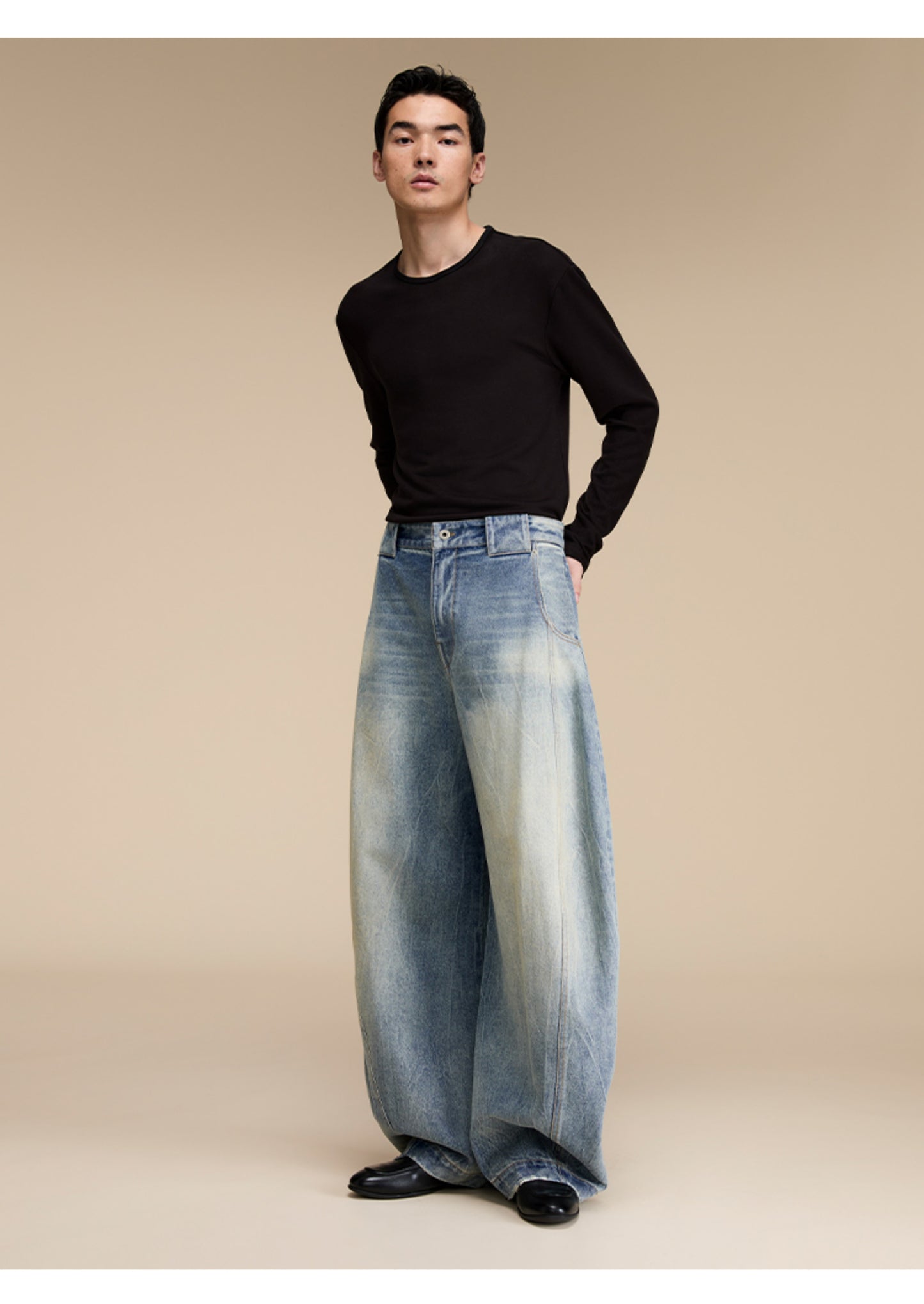 Scimitar Loose Silhouette Casual Denim Pants