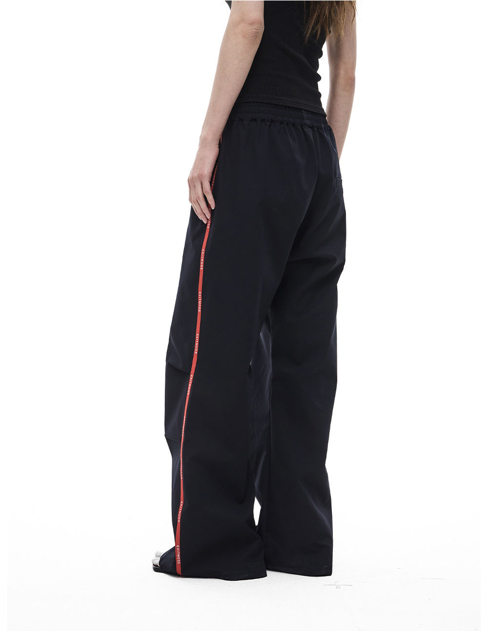 Casual Pants with Side Webbing and Pleats