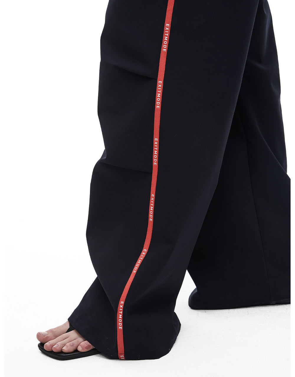 Casual Pants with Side Webbing and Pleats