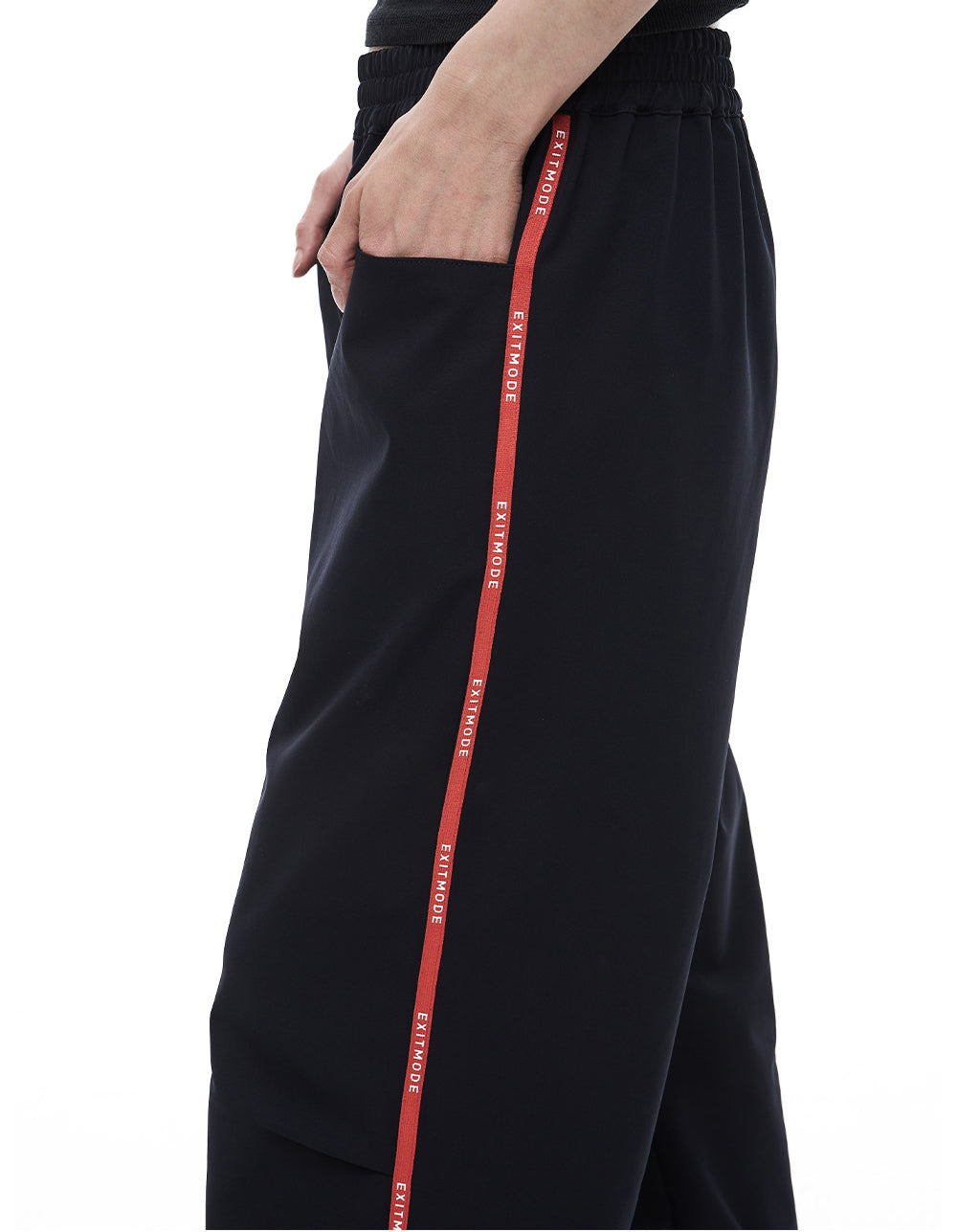 Casual Pants with Side Webbing and Pleats