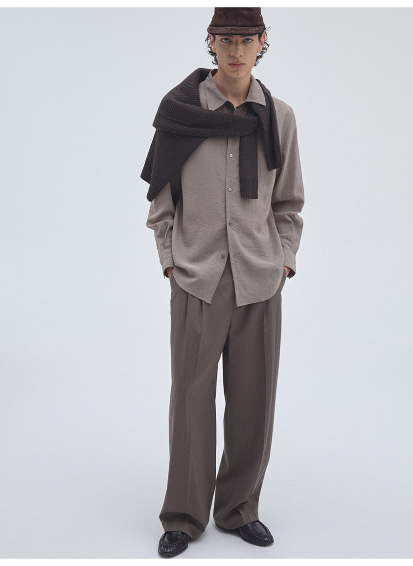 Lightweight Square-Collar Casual Shirt
