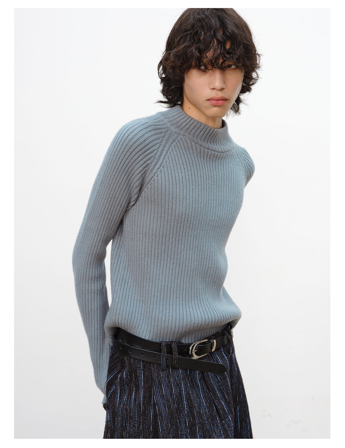 Thick-Striped Raglan Sweater