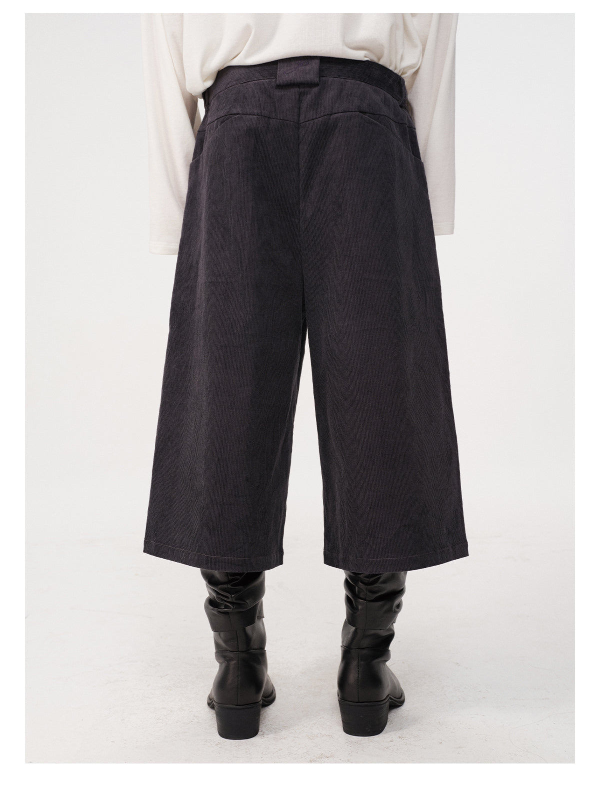 Striped corduroy cropped pants