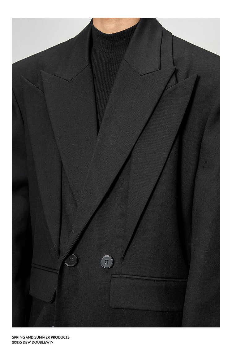 Faux Two-Piece Long Coat