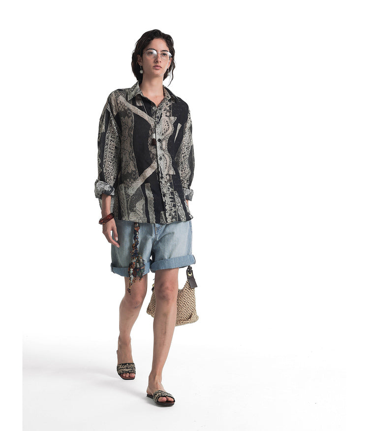 Rococo Retro Print Shirt