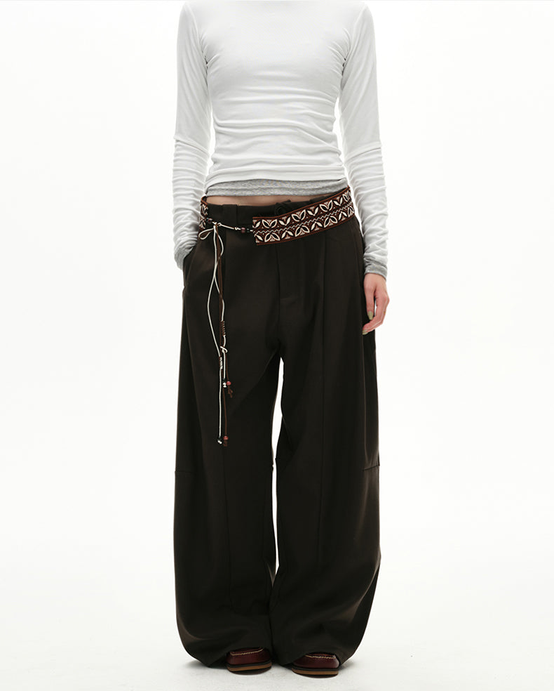 Pleated Pocket Casual Pants