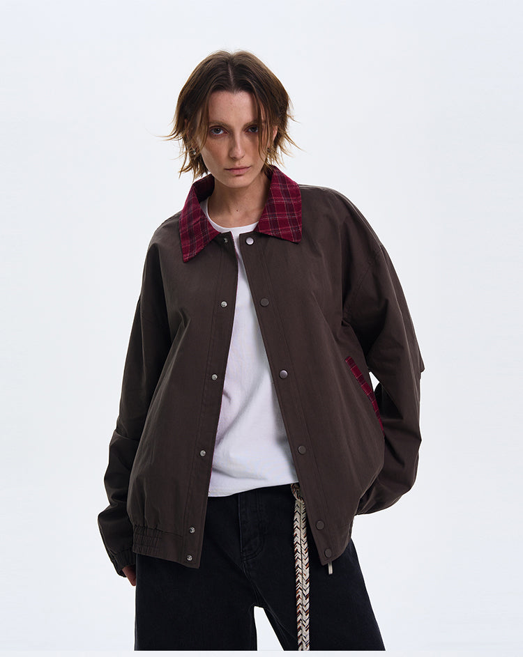 Checkered lapel jacket