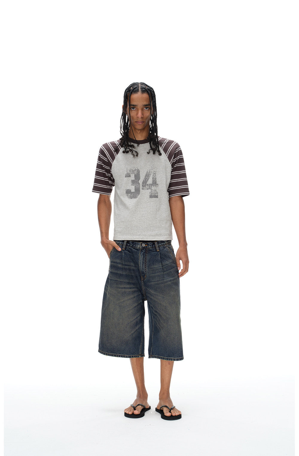 Vintage-Wash Denim Shorts