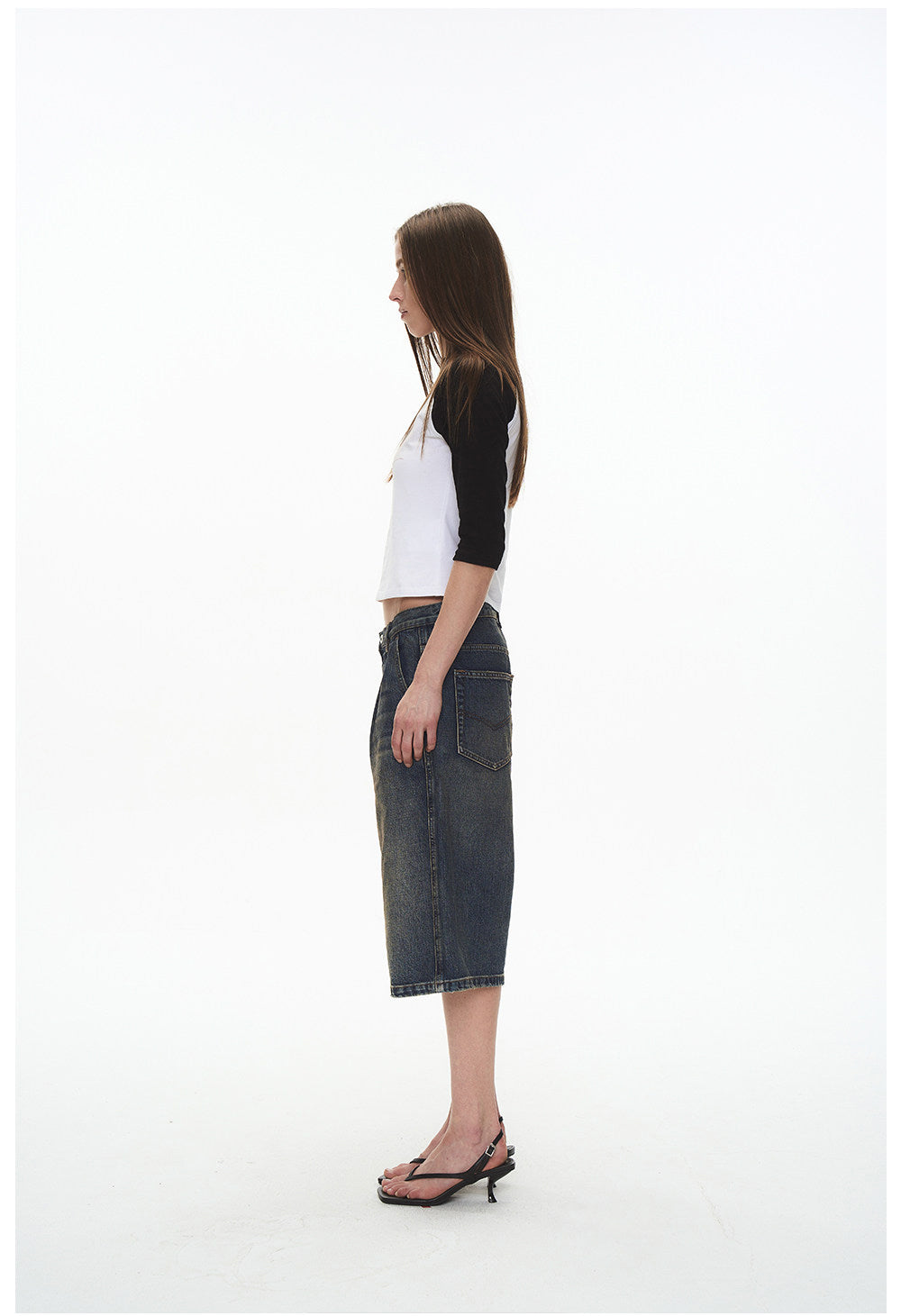 Vintage-Wash Denim Shorts