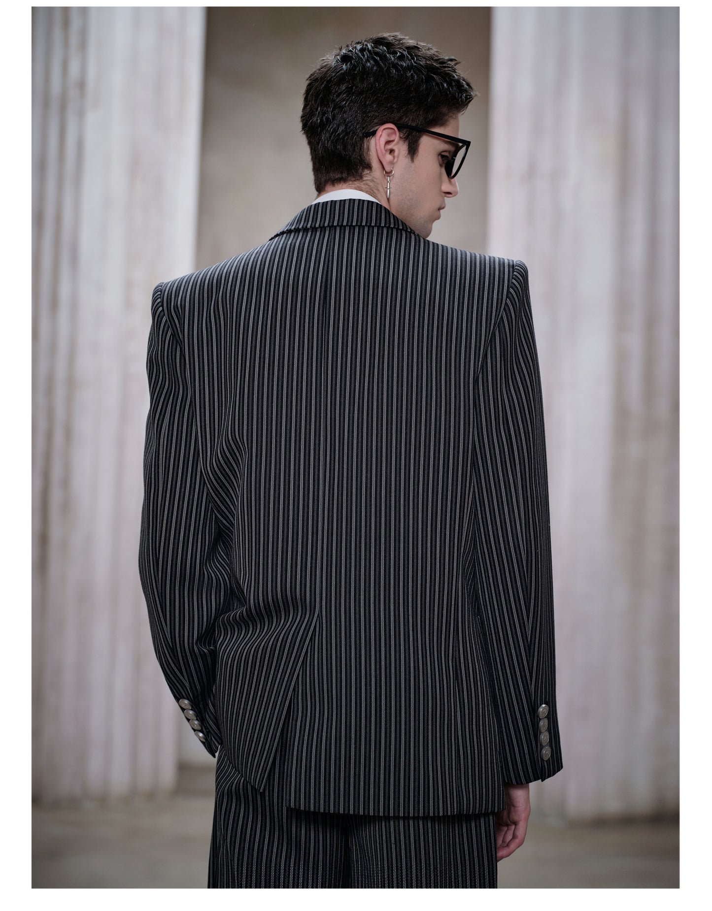 Striped Double-Breasted Jacket