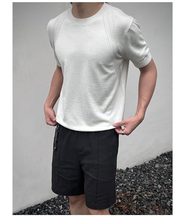 Three-Cut-Flow Wool Knit Shirt