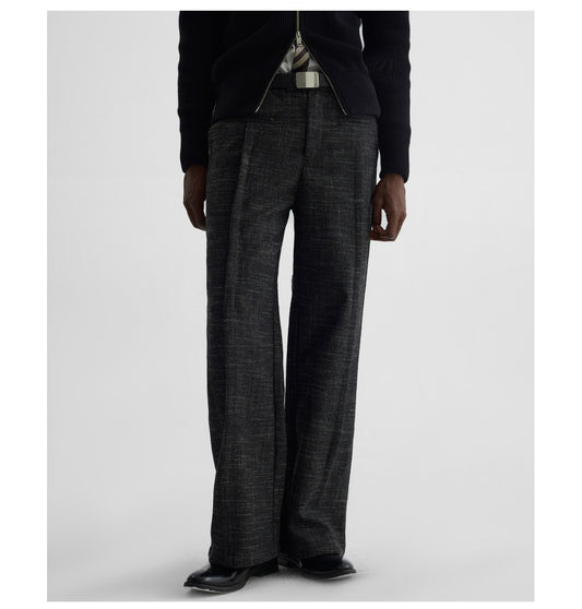 Double-Pleated Wool Pants