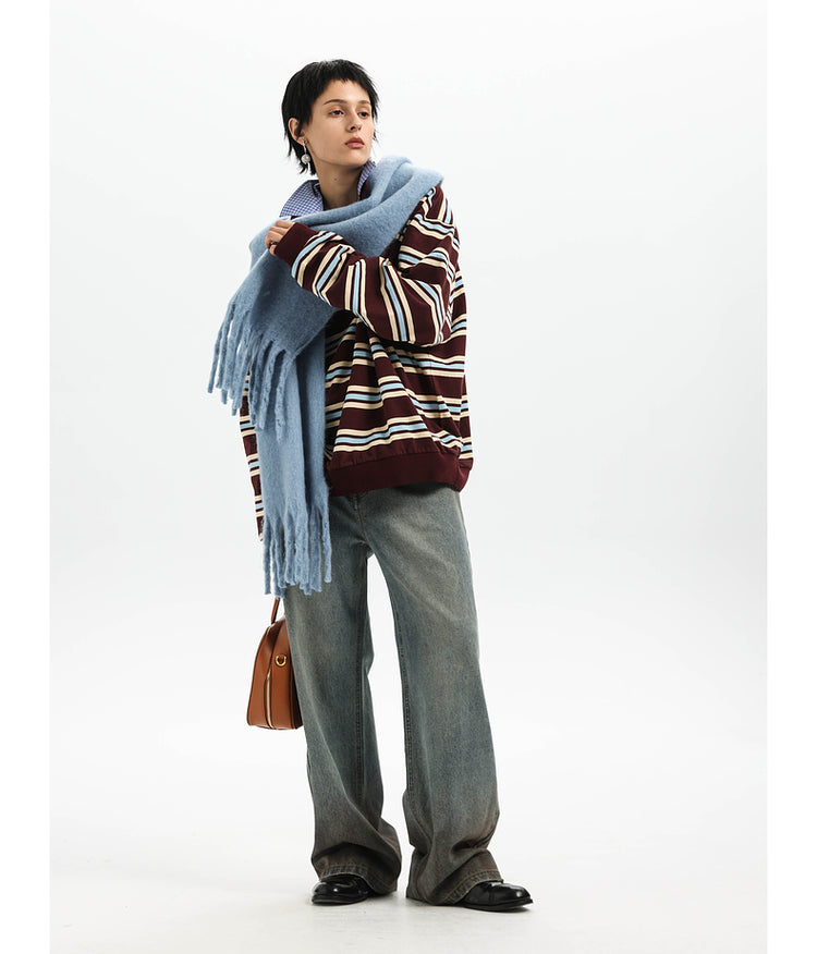 Gradient wash straight jeans