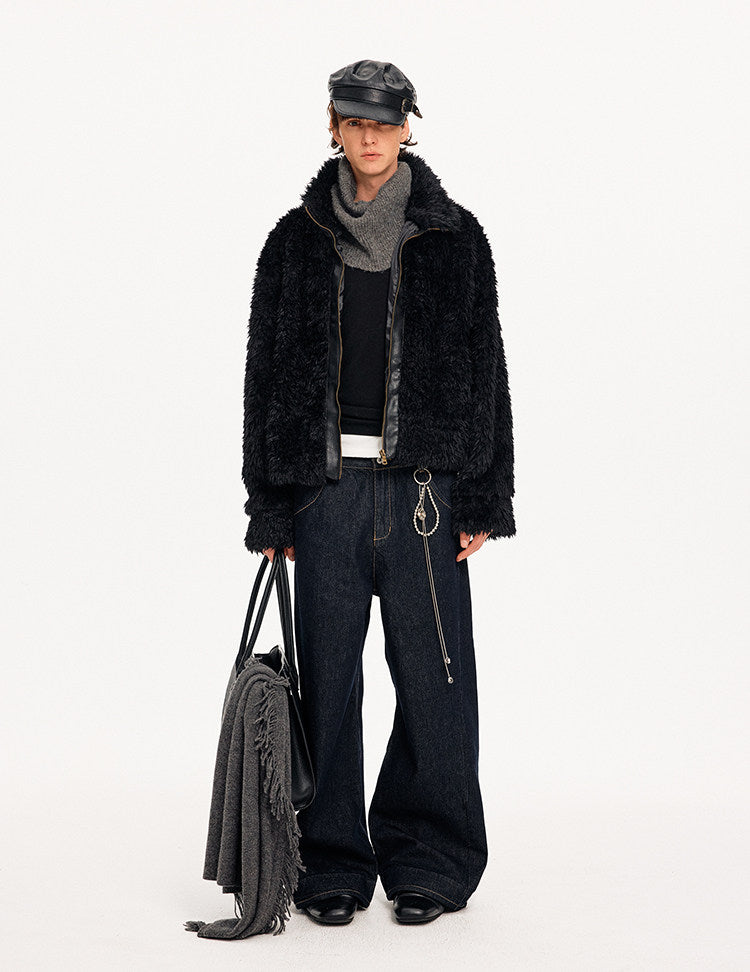 Patchwork Unisex Faux Fur Jacket