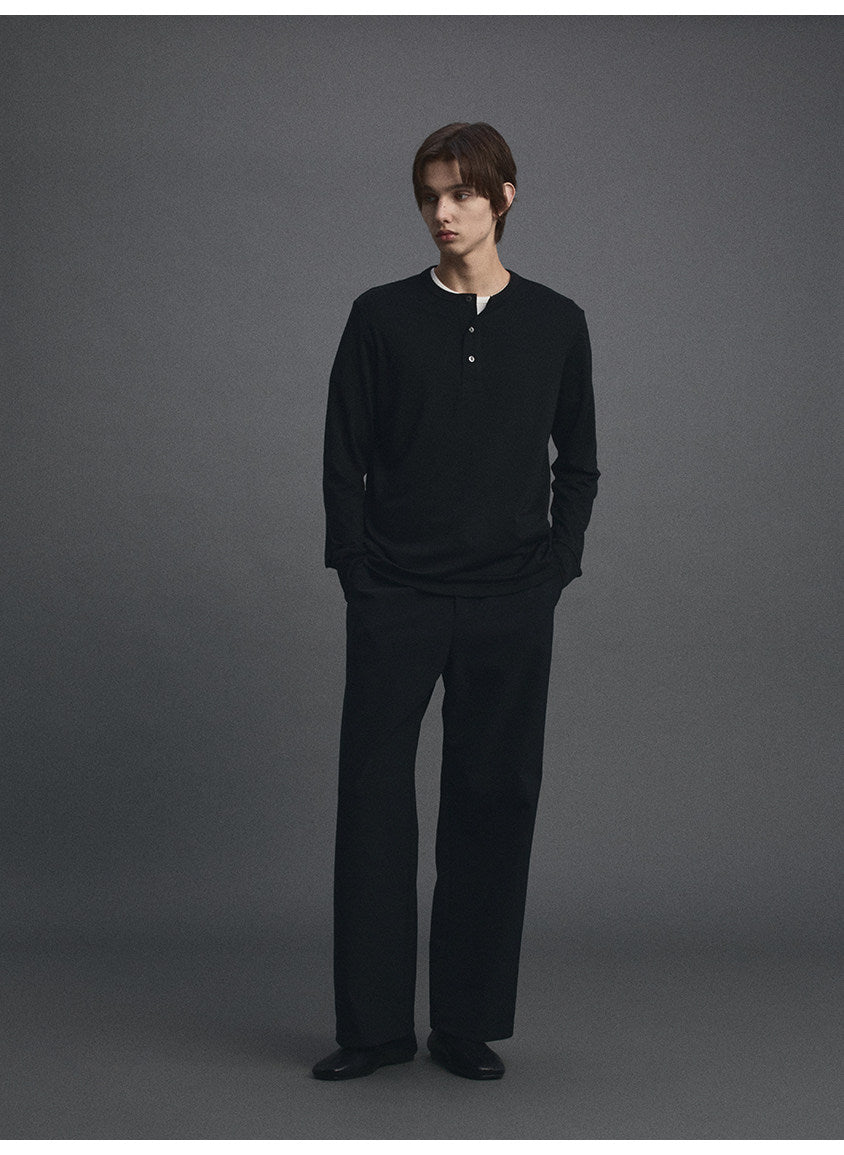 Merino Wool Henley-Neck Standard T-Shirt